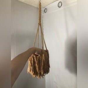 Tan Boho Macrame Plant Hanger. NEW